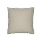 Ivory Grey faux suede pillowcase, back view.