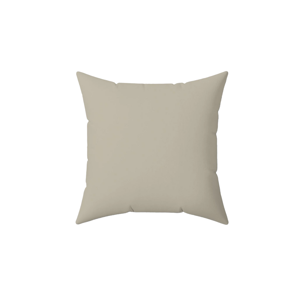 Ivory grey faux suede throw pillow, front view.