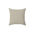 Ivory grey faux suede throw pillow, front view.