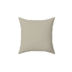 Ivory grey faux suede throw pillow, front view.