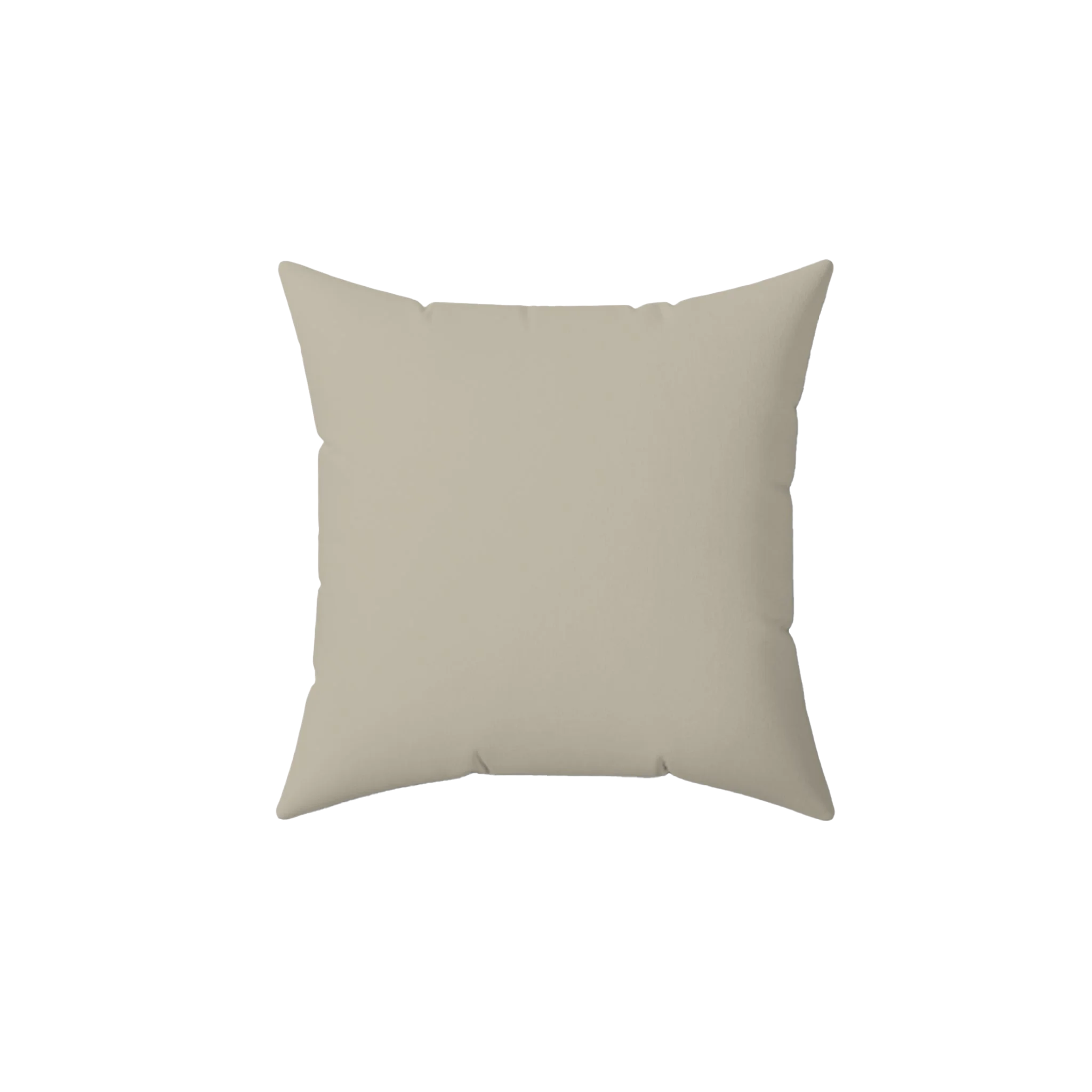 Ivory grey faux suede throw pillow, front view.