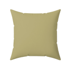 Khaki olive faux suede throw pillow, front view.