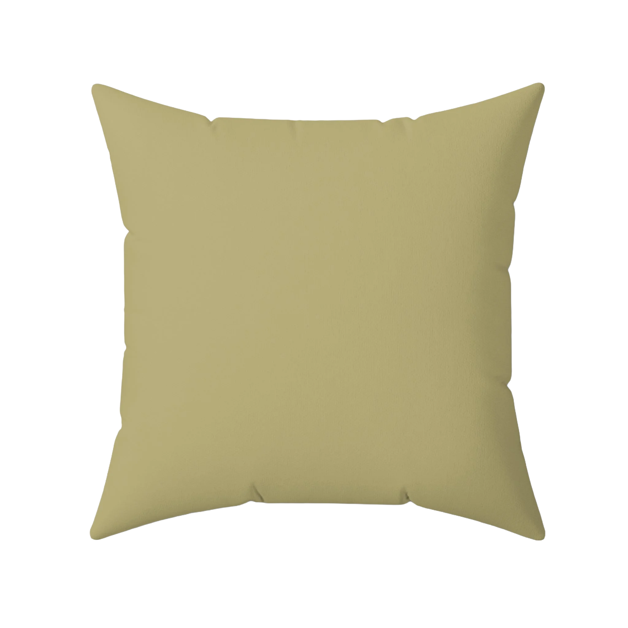 Khaki olive faux suede throw pillow, front view.