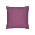 Lavender red faux suede pillowcase, front view.