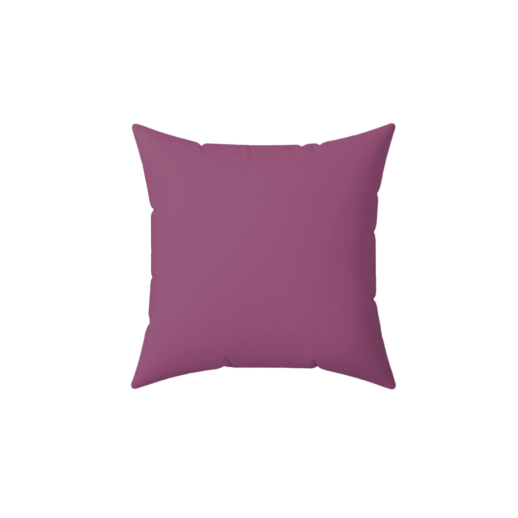 Lavender red faux suede throw pillow, front view.