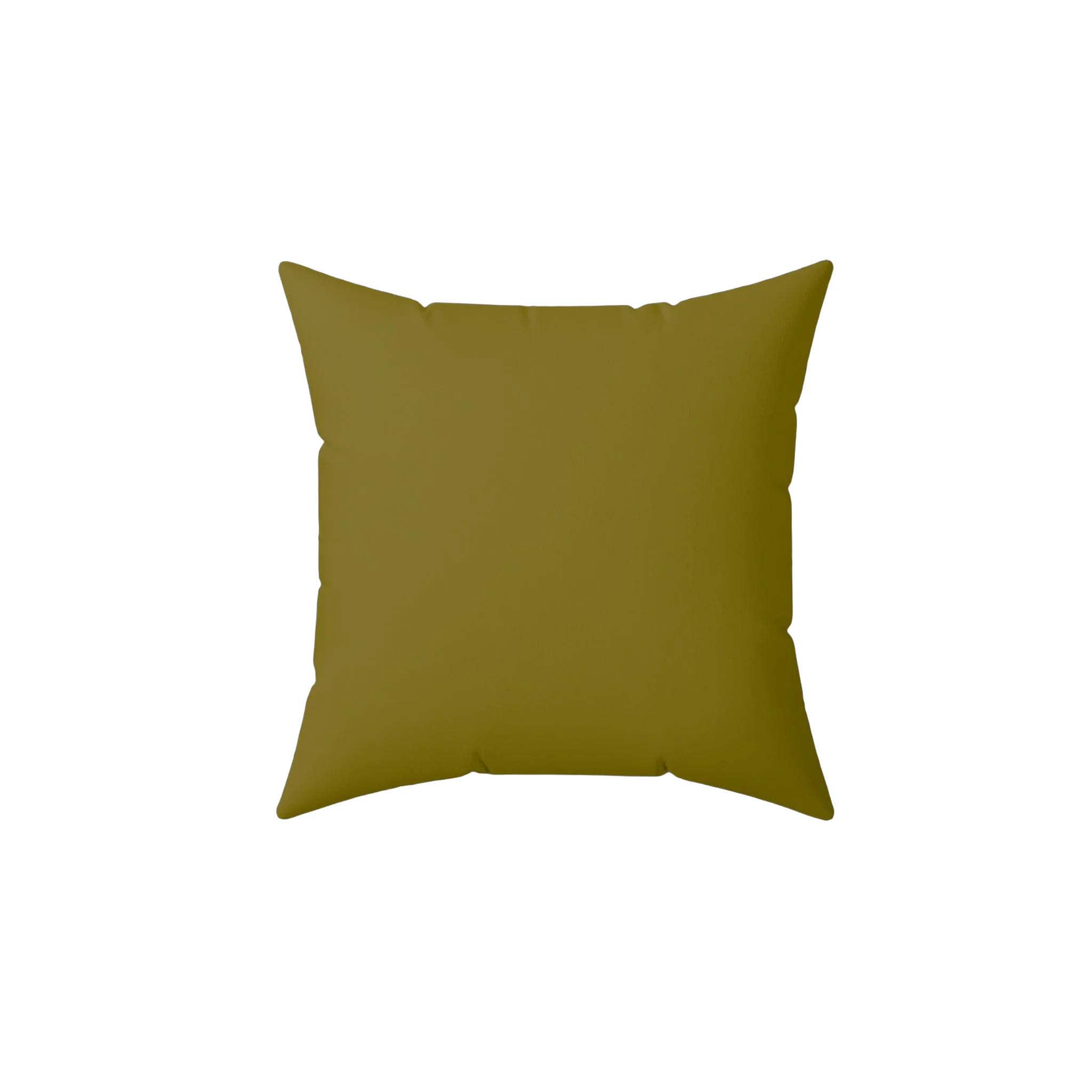 Lemon olive faux suede pillow, front view.
