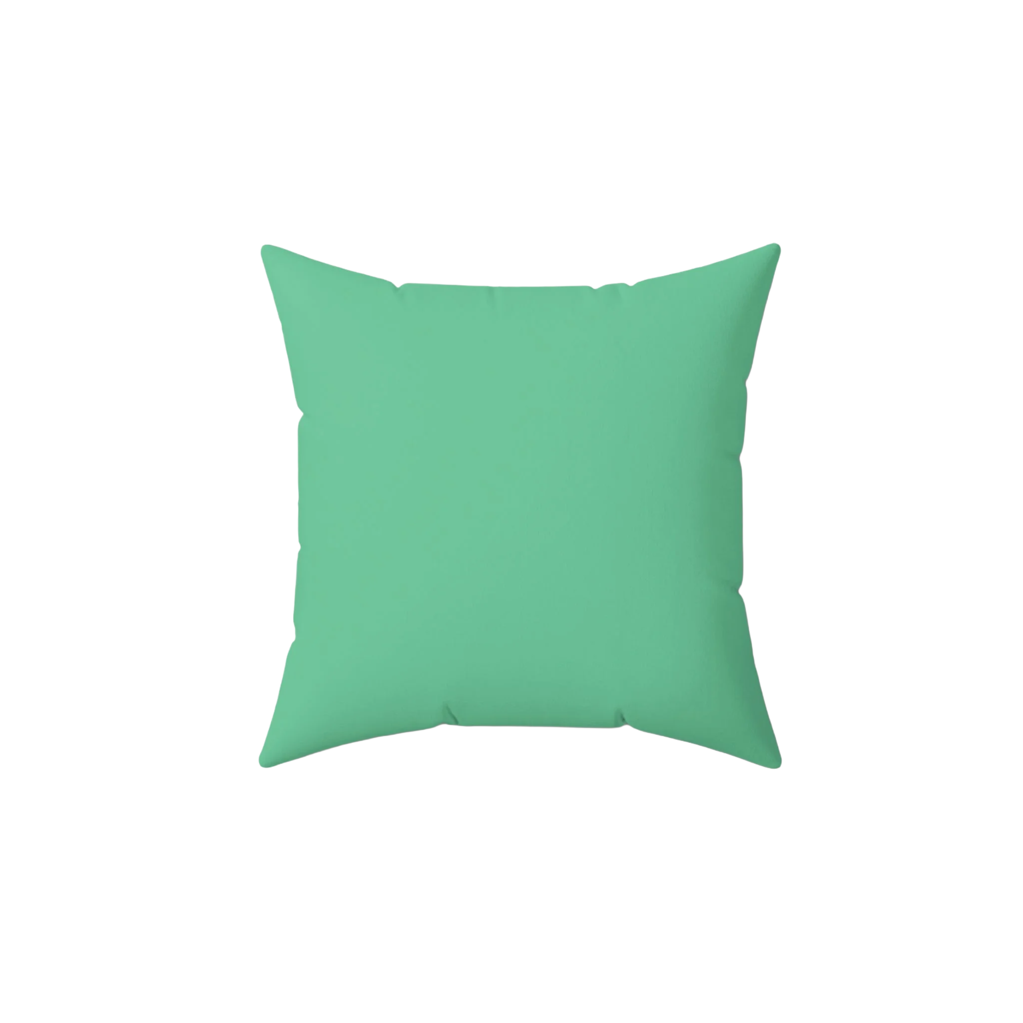 Light Sea Green Faux Suede Pillow, back view.