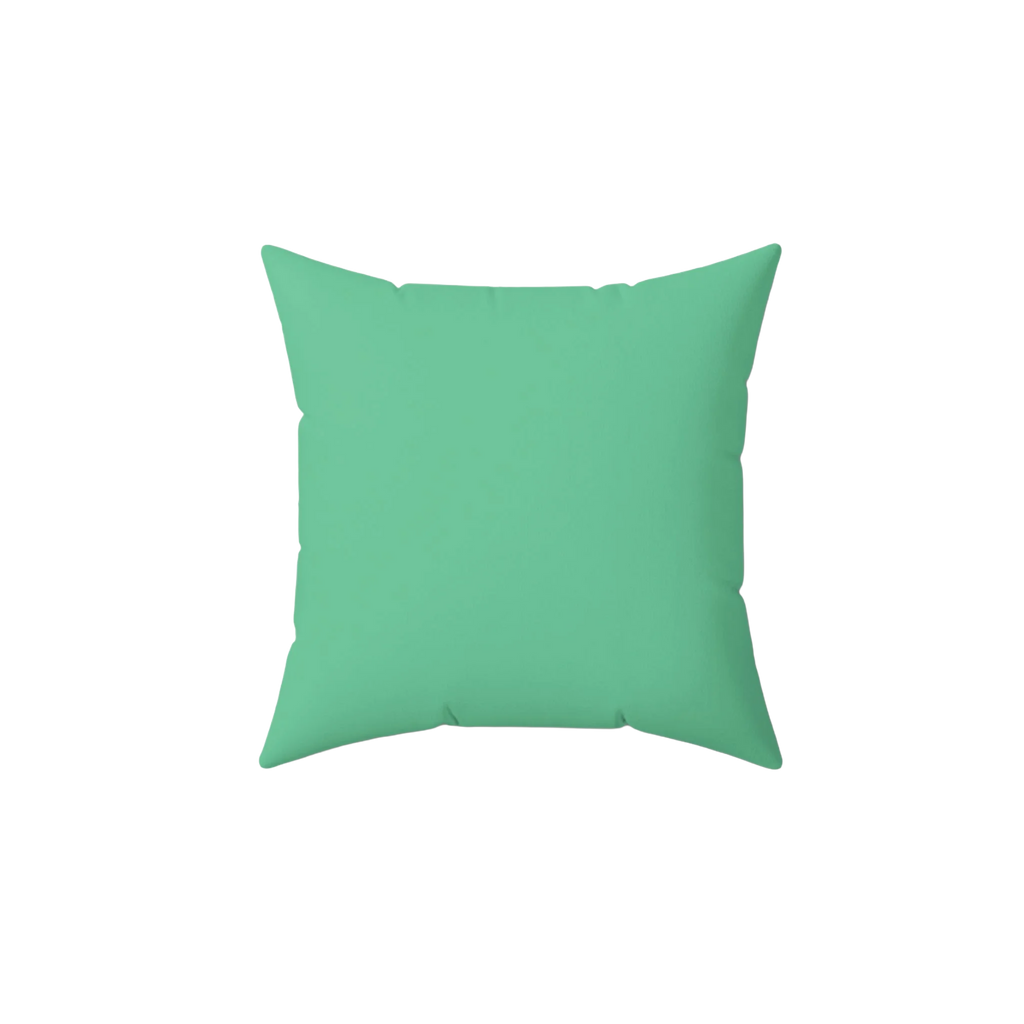 Light Sea Green Faux Suede Pillow, front view.