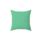 Light Sea Green Faux Suede Pillow, front view.