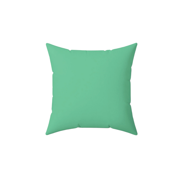 Light Sea Green Faux Suede Pillow, front view.
