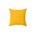 Lightning yellow faux suede throw pillow, front view.