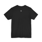 Live Free Afrostar Script Essential Tee, black, back view, FREEBRD logo.