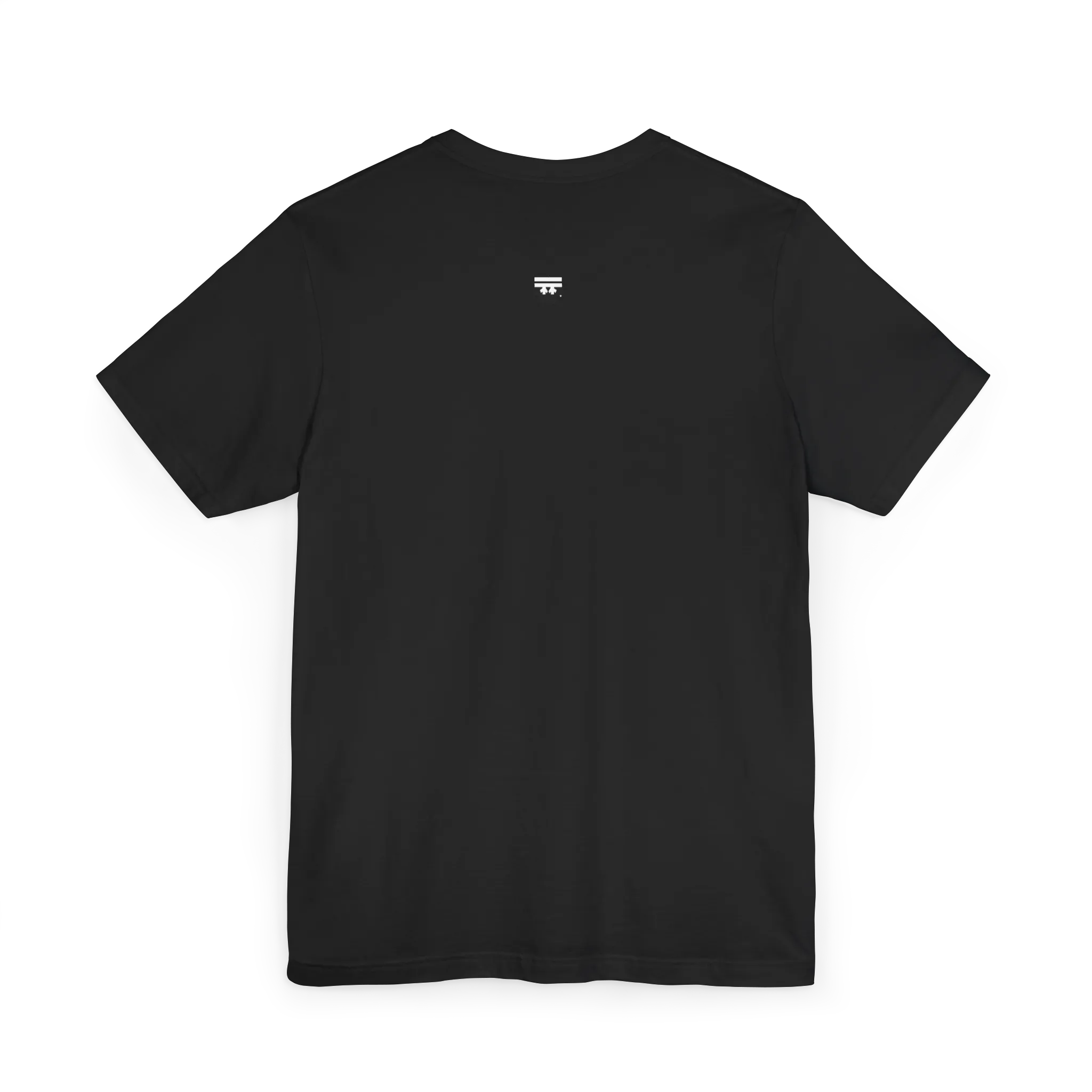 Live Free Afrostar Script Essential Tee, black, back view, FREEBRD logo.