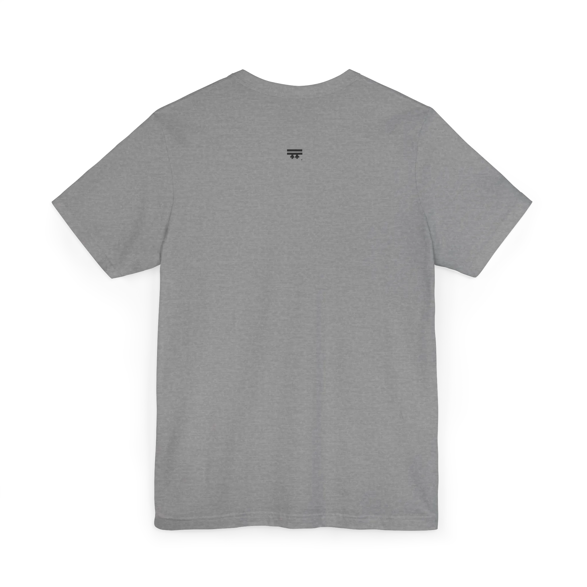 Live Free Afrostar Script Essential Tee, light heather grey, back view, FREEBRD logo.