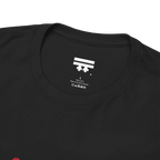 Live Free rainbow script essential t-shirt, black, inner neck tag detail, pure cotton, FREEBRD Pride Gear.