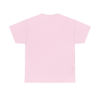 Live Free rainbow script essential t-shirt, light pink, clean back view, FREEBRD Pride Gear.