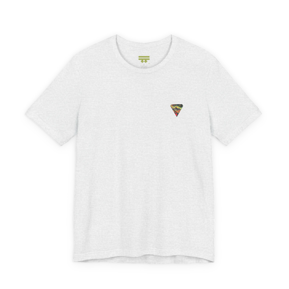 "Lucy Panda" 01 Edition Graphic Tee by FREEBRD — ash, small FREEBRD Diamond chest emblem, front view.