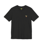"Lucy Panda" 01 Edition Graphic Tee by FREEBRD — black heather, small FREEBRD Diamond chest emblem, front view.