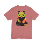 "Lucy Panda" 01 Edition Graphic Tee by FREEBRD — mauve, colorful watercolor panda back graphic, back view.