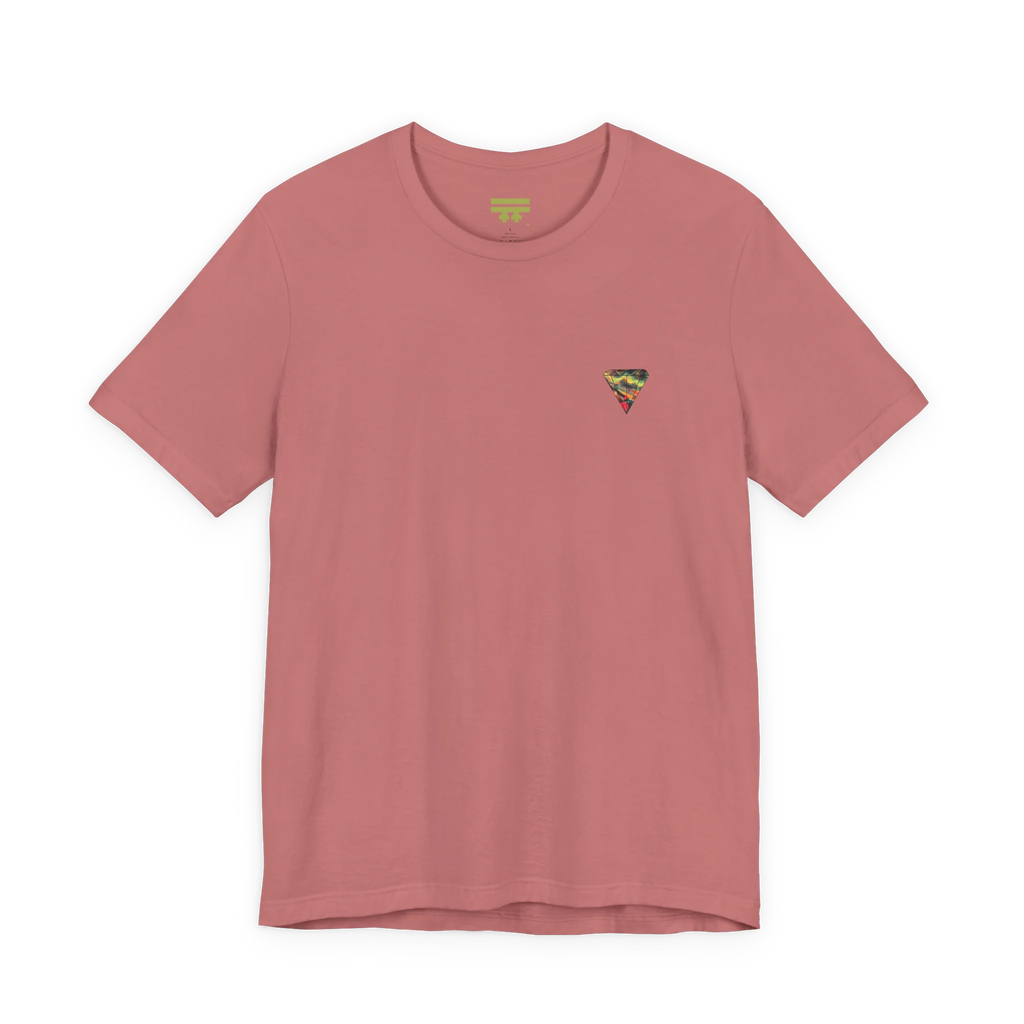 "Lucy Panda" 01 Edition Graphic Tee by FREEBRD — mauve, small FREEBRD Diamond chest emblem, front view.