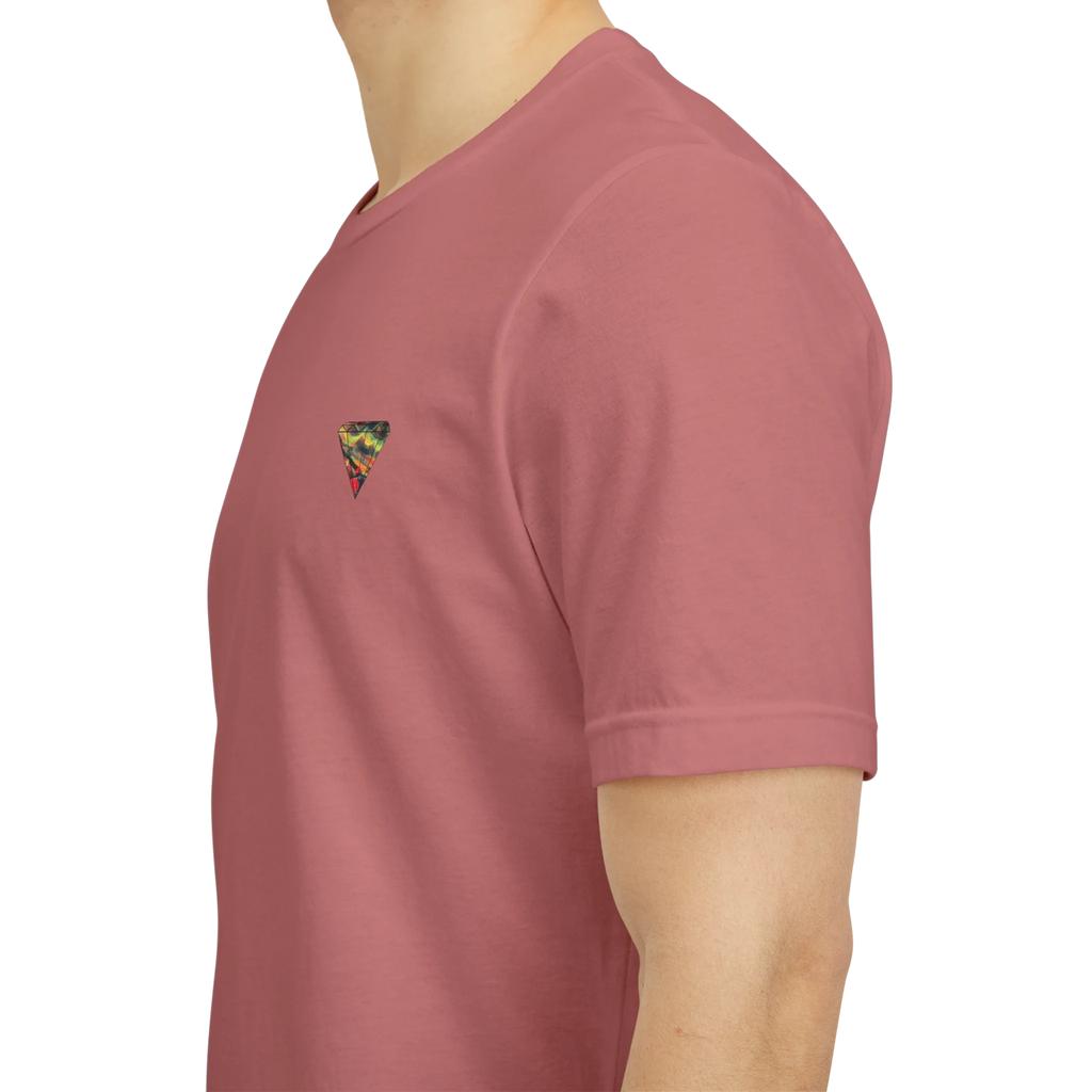 "Lucy Panda" 01 Edition Graphic Tee by FREEBRD — mauve lifestyle front, FREEBRD Diamond chest emblem, relaxed fit on model.