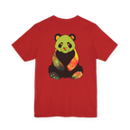 "Lucy Panda" 01 Edition Graphic Tee by FREEBRD — red, colorful watercolor panda back graphic, back view.