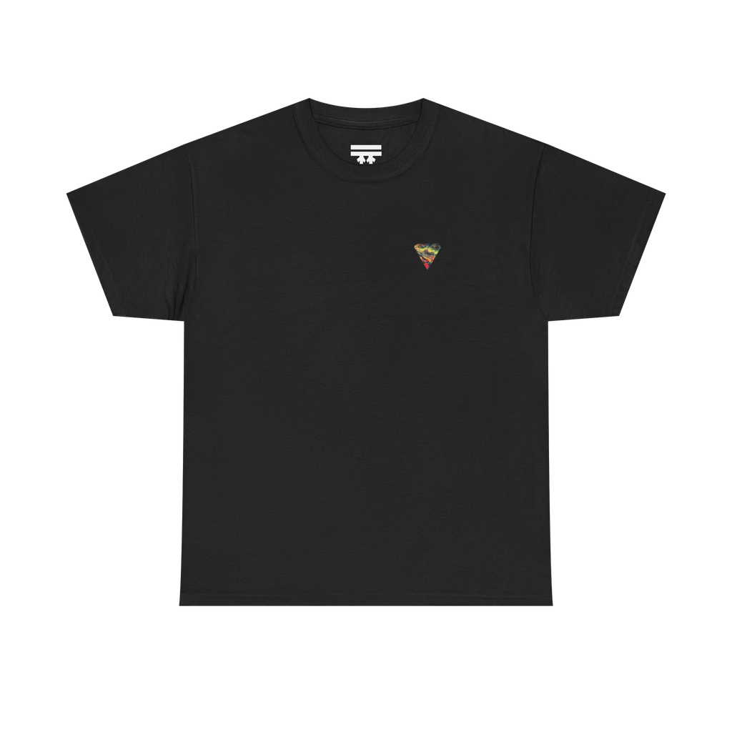 "Lucy Panda" 04 Edition Graphic Tee by FREEBRD — black, small FREEBRD Diamond chest emblem, front view.