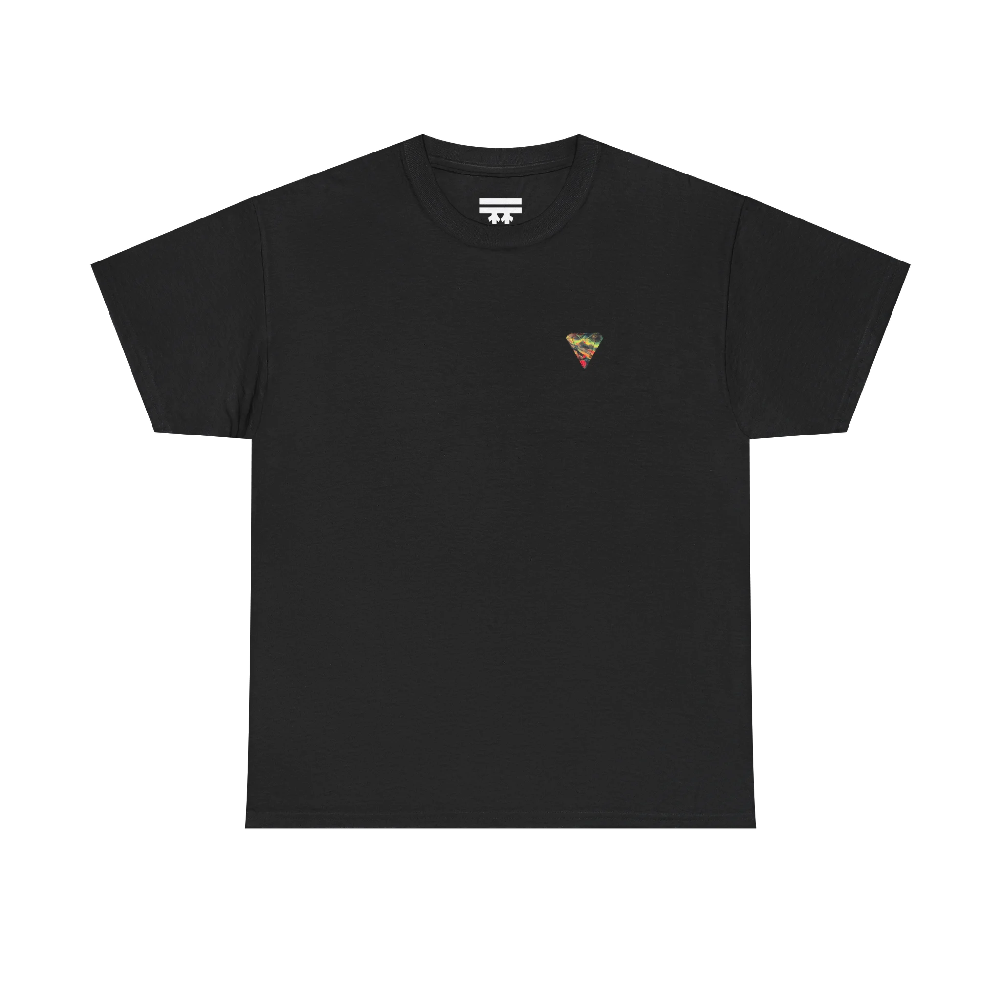 "Lucy Panda" 04 Edition Graphic Tee by FREEBRD — black, small FREEBRD Diamond chest emblem, front view.