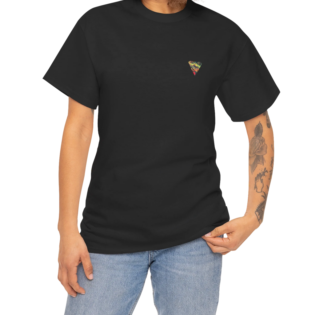 "Lucy Panda" 04 Edition Graphic Tee by FREEBRD — black lifestyle front, FREEBRD triangle chest emblem, relaxed fit on model.