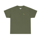 "Lucy Panda" 04 Edition Graphic Tee by FREEBRD — military green, small FREEBRD Diamond chest emblem, front view.