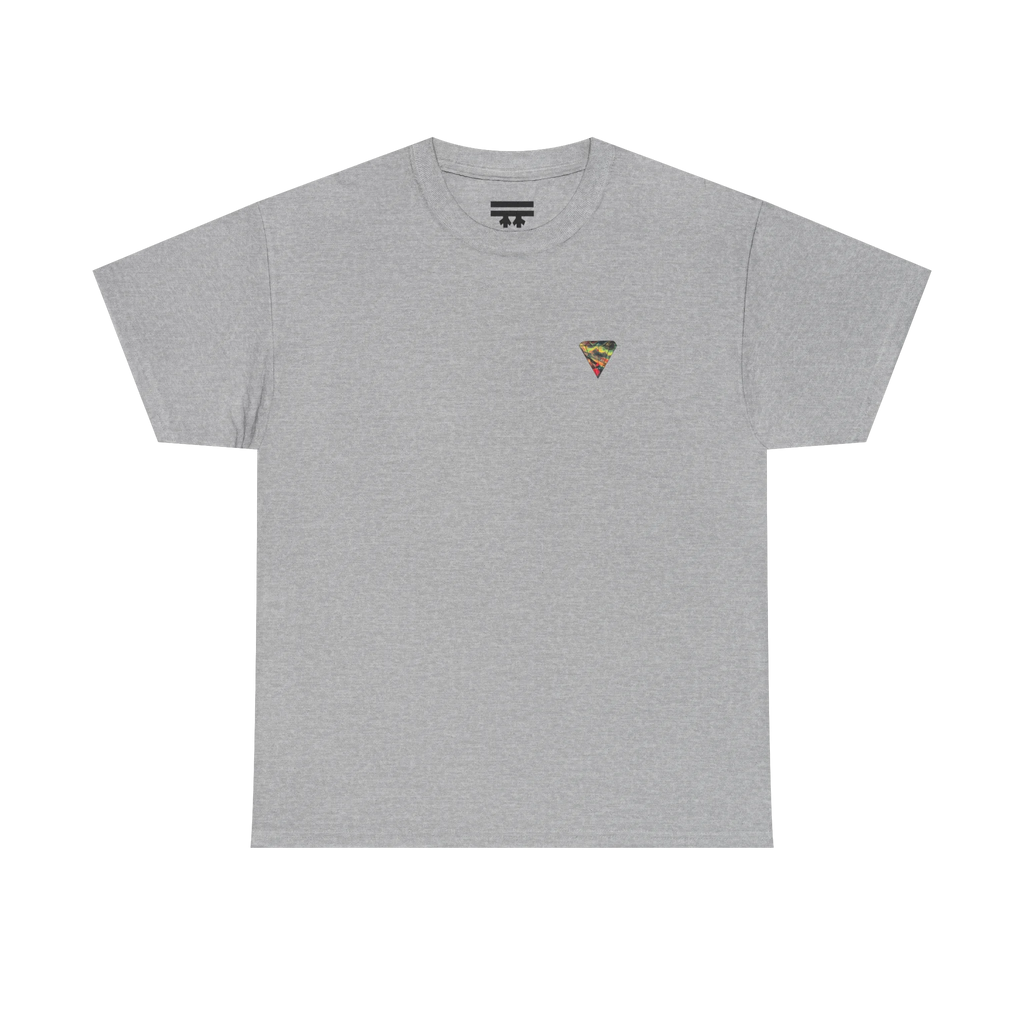 "Lucy Panda" 04 Edition Graphic Tee by FREEBRD — sport grey, small FREEBRD Diamond chest emblem, front view.