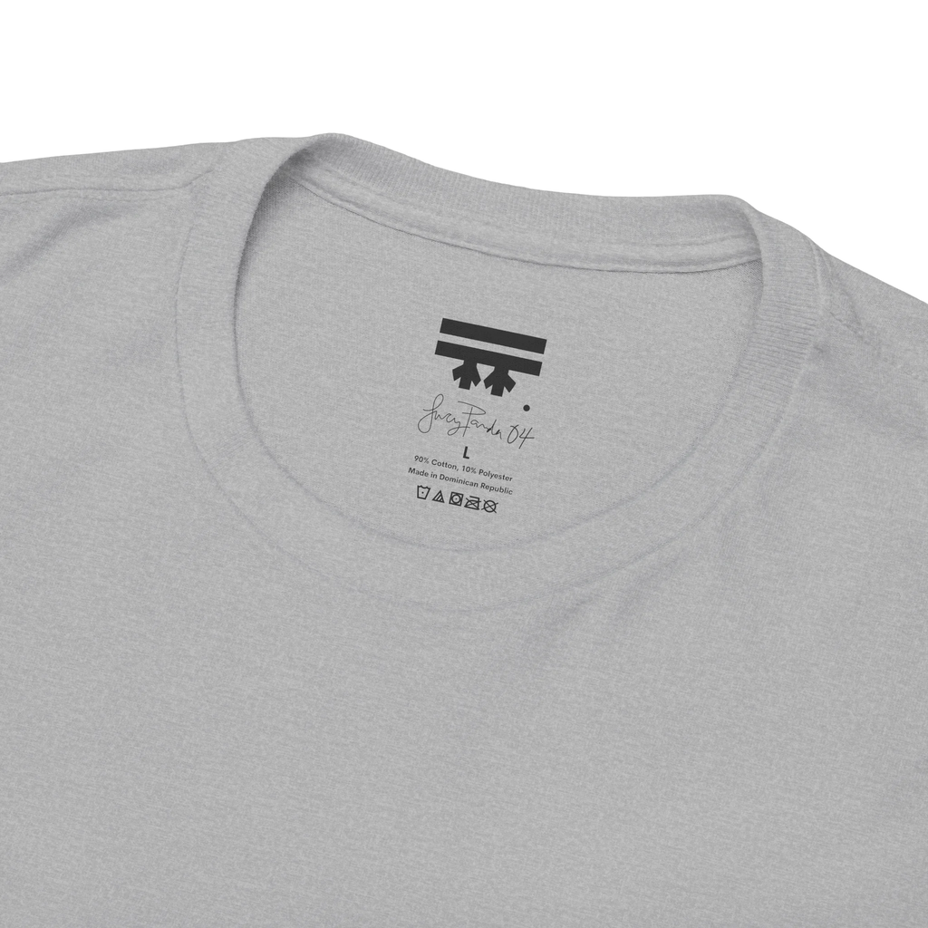 Sport Grey, Lucy Panda 04 graphic tee inner neck label, FREEBRD signature logo.