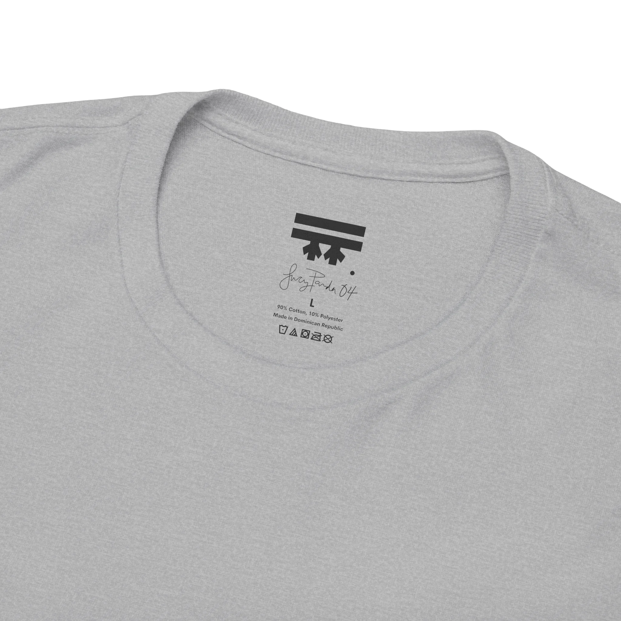 Sport Grey, Lucy Panda 04 graphic tee inner neck label, FREEBRD signature logo.