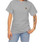 "Lucy Panda" 04 Edition Graphic Tee by FREEBRD — sport grey lifestyle front, FREEBRD triangle chest emblem, relaxed fit on model.