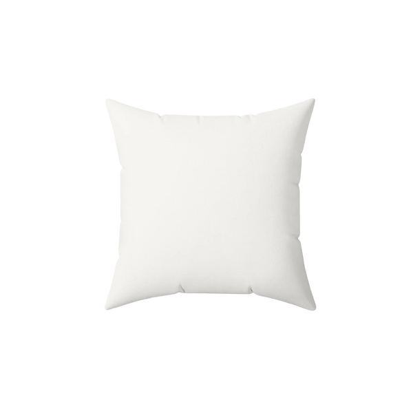 Luxury white faux suede throw pillow, front view.