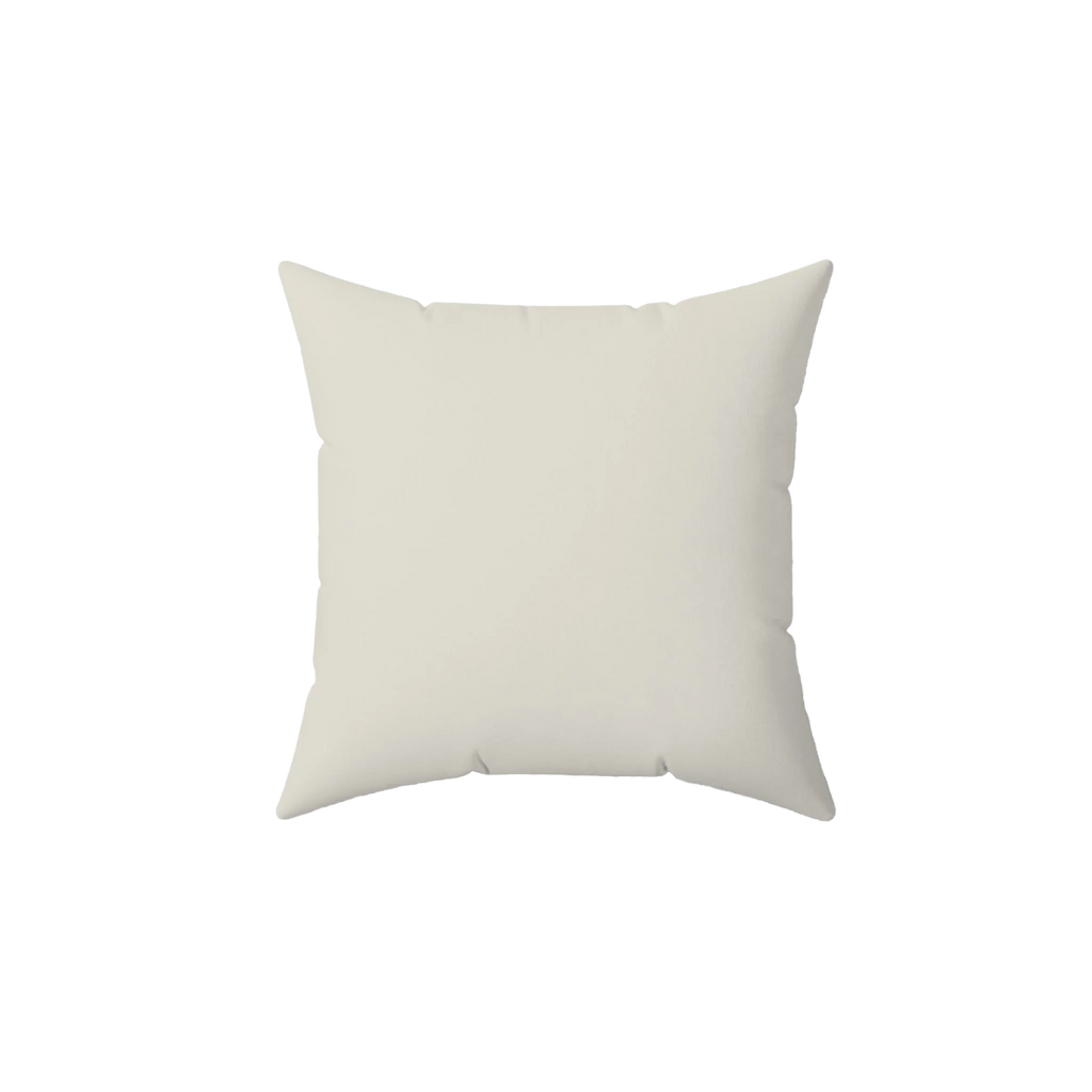 Memphis off white faux suede throw pillow, back view.