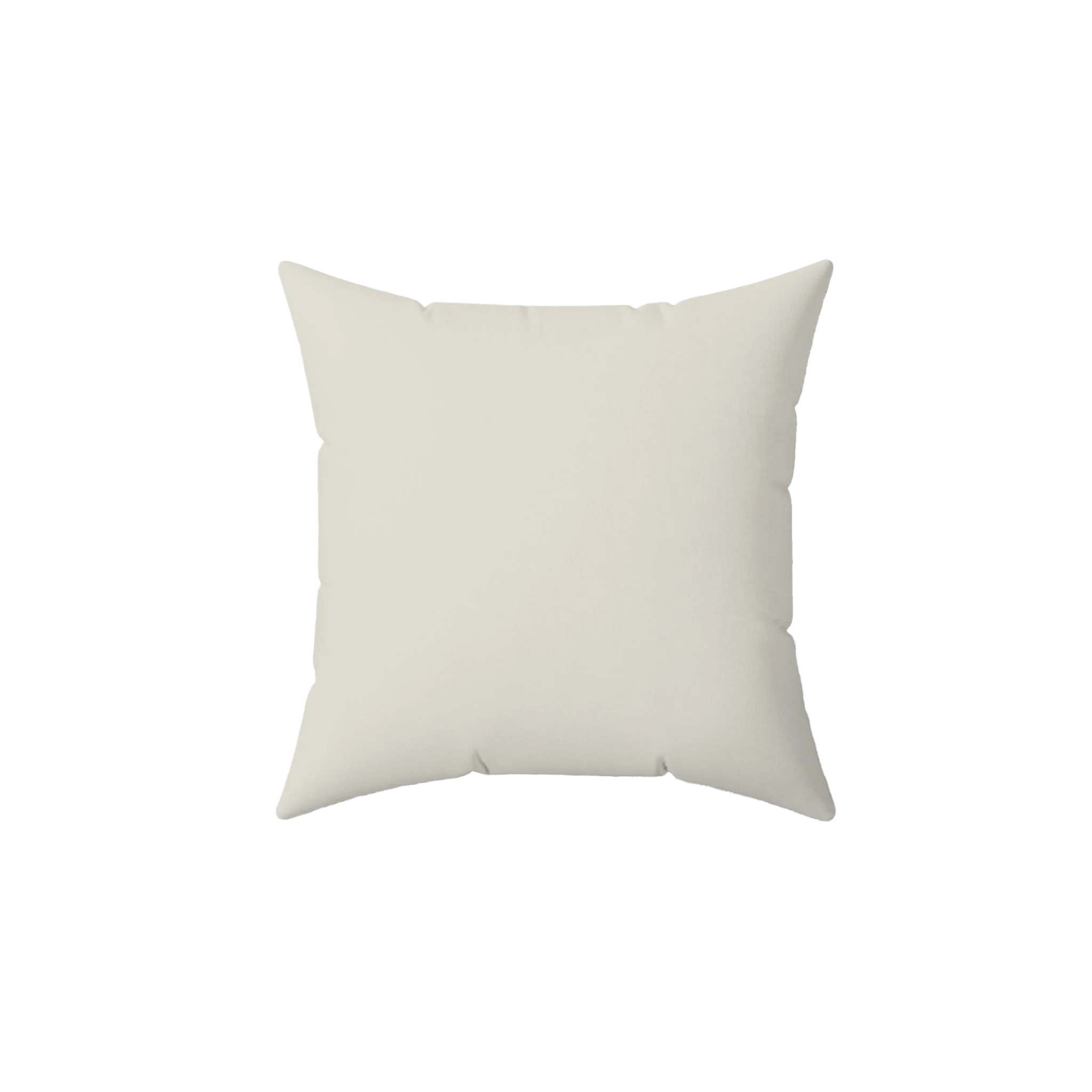 Memphis off white faux suede throw pillow, back view.