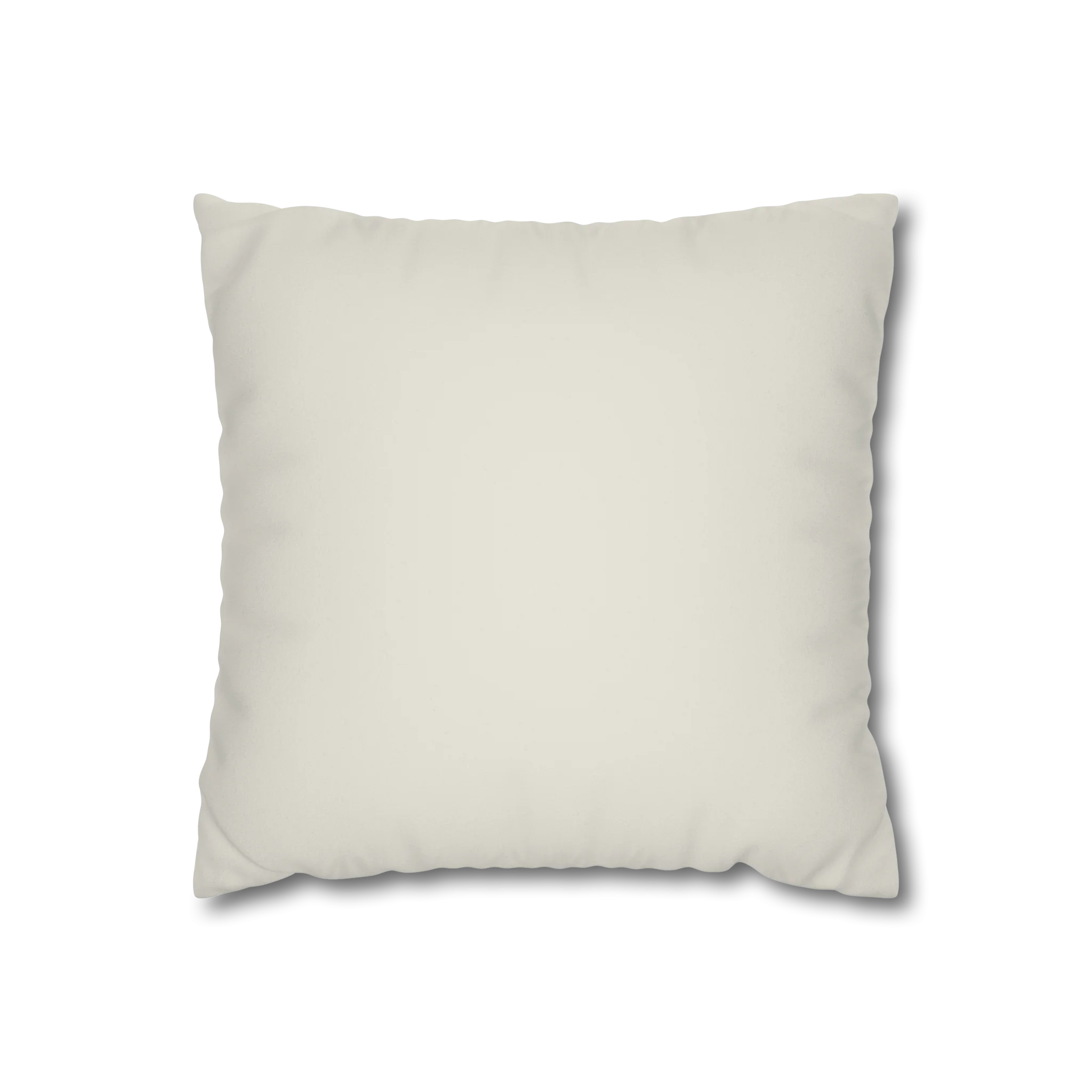 Memphis Off White faux suede pillow case, back view.