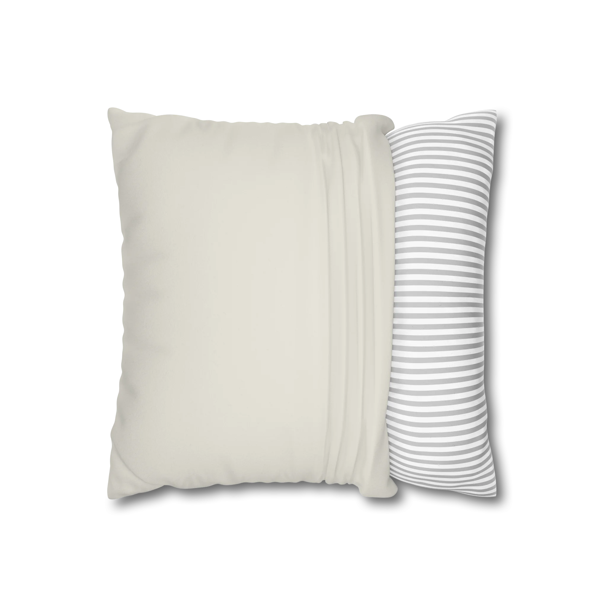Memphis Off White faux suede pillow case, open view.