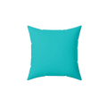 Miami blue faux suede throw pillow, front view.