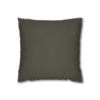 Moss Bronze square canvas pillow cover, 16 × 16 inches, front view.
