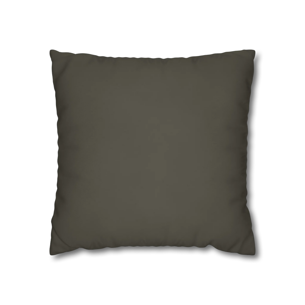 Moss Bronze square canvas pillow cover, 18 × 18 inches, front view.