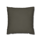 Moss Bronze square canvas pillow cover, 18 × 18 inches, front view.