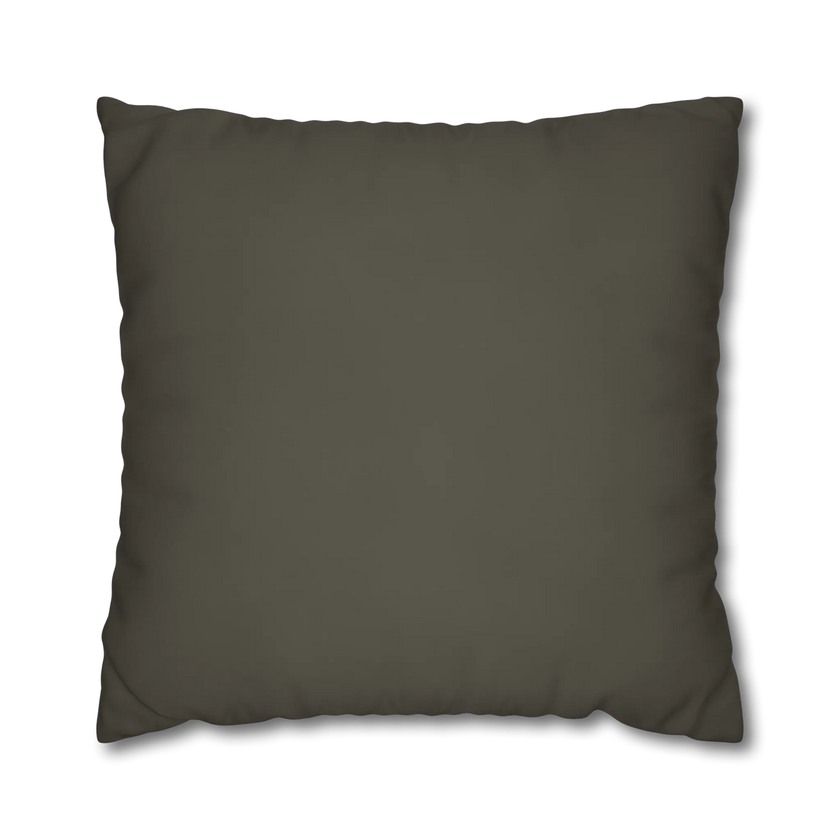 Moss Bronze square canvas pillow cover, back view.