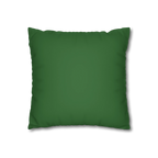 Mughal Green faux suede pillow case, back view.