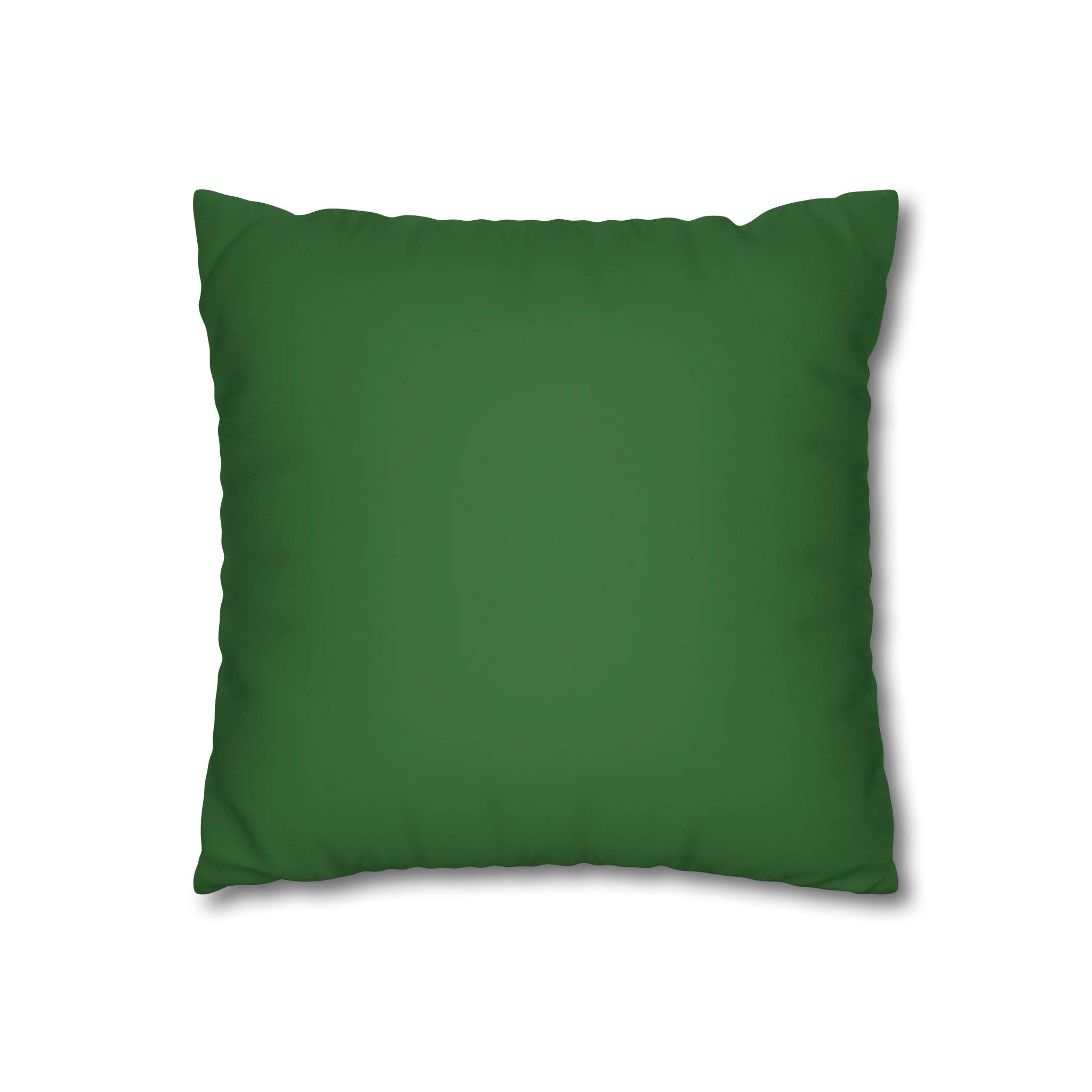 Mughal Green faux suede pillow case, back view.