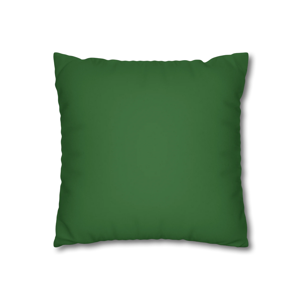 Mughal Green faux suede pillow case, front view.