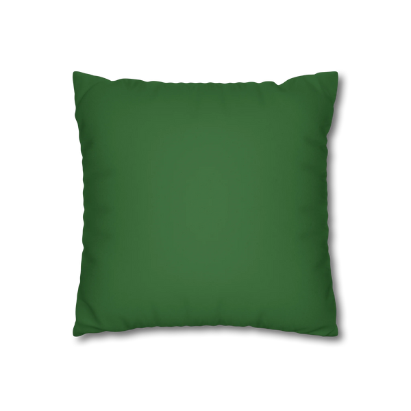 Mughal Green faux suede pillow case, front view.