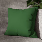 Mughal Green faux suede pillow case styled on a couch in a modern living room.
