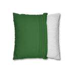 Mughal Green faux suede pillow case, open view.